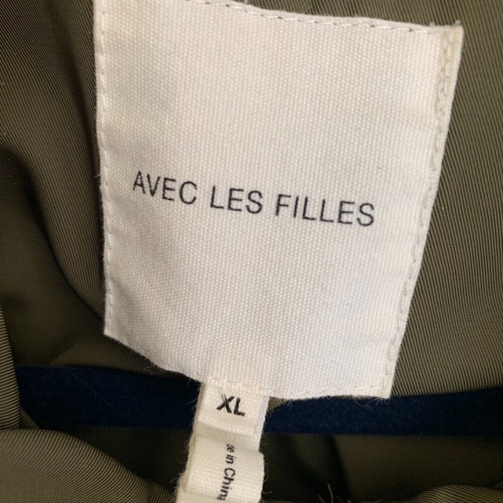 Avec Les Filles Womens Size XL Olive Green Mid Length Parka /Utility Jacket - Picture 4 of 13